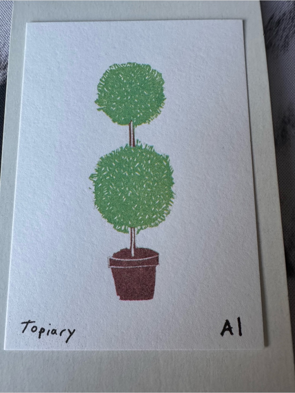 Inciardi- Green Two-Ball Topiary Art Print
